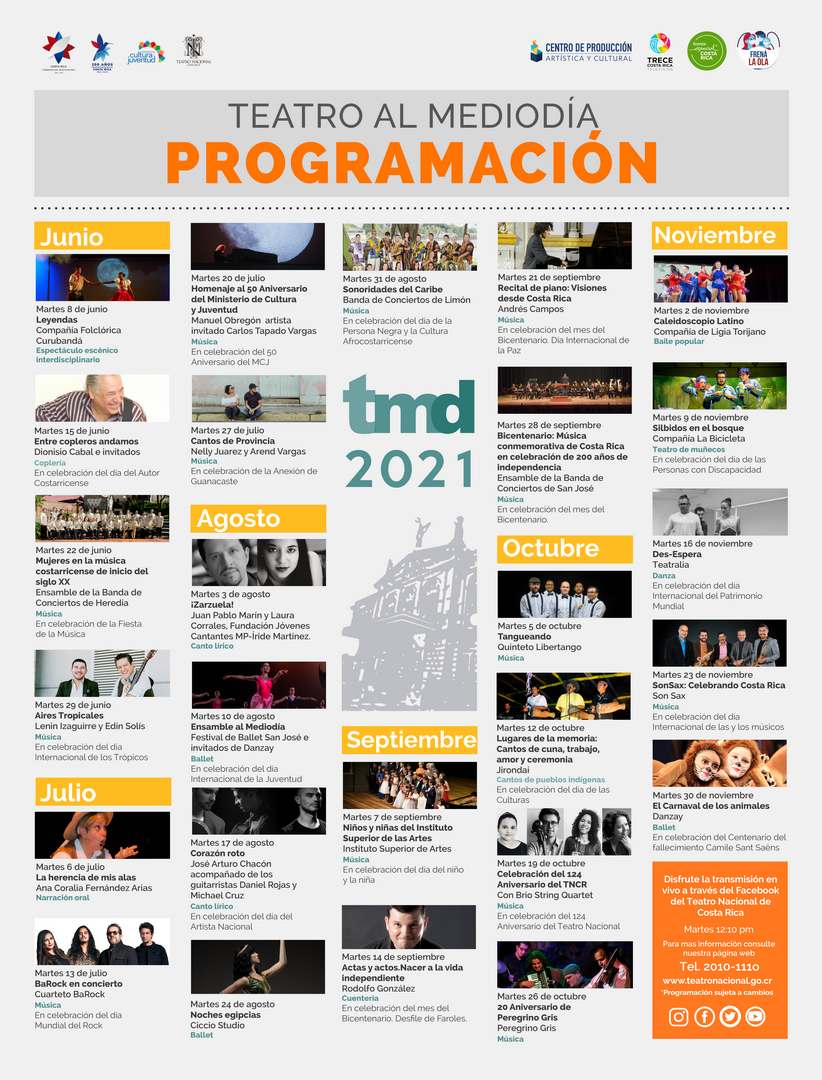 Programación | Teatro al Mediodía 2021