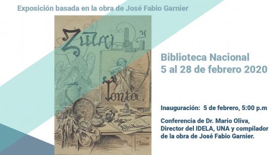 Portada de una novela y el título: 100 novelas costarricenses: exposición basada en la obra de José Fabio Garnier