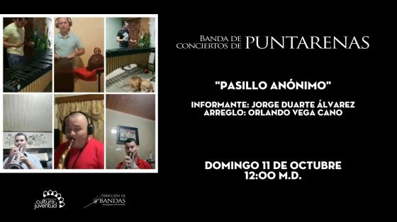 Evento musical: "Pasillo anónimo" de Banda de Conciertos de Puntarenas