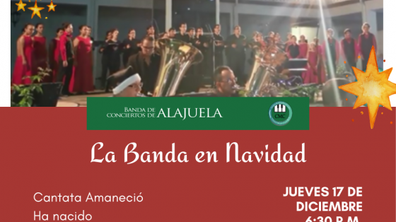 Banda de Alajuela junto a un coro navideño