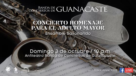 Concierto: "Homenaje al Día de la Persona Adulta Mayor" - Banda de Conciertos de Guanacaste Foto de saxofón sobre las partituras y sombrero