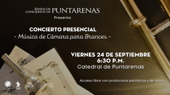 Concierto: "Música de Cámara para Bronces" - Banda de Conciertos de Puntarenas partituras sobre mesa