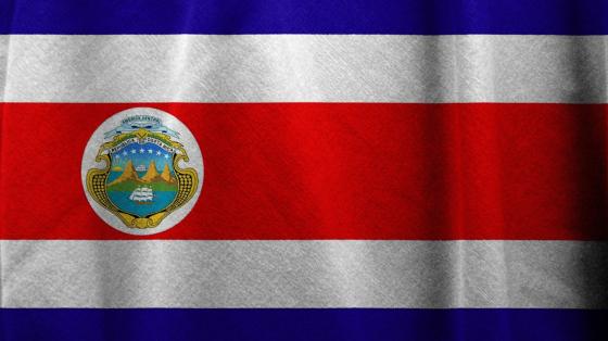 Fotografía de la bandera nacional de Costa Rica.
