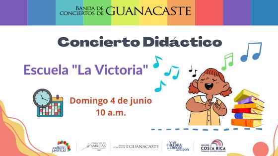 Concierto Didáctico Escuela "La Victoria" | Banda de Conciertos de Guanacaste Niña cantando