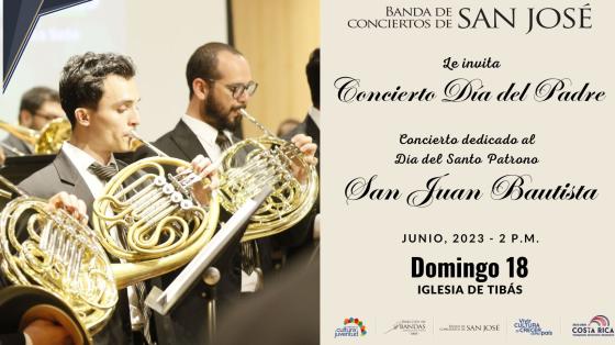 Músicos de la Banda de San José tocando cornos