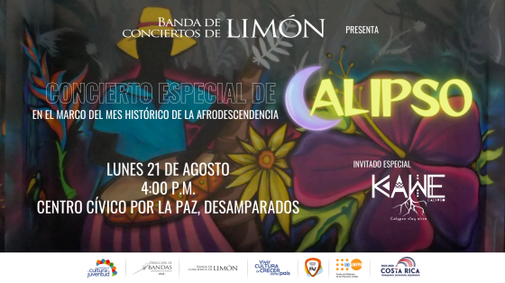 Concierto Especial en el Marco del Mes Histórico de la Afrodescendencia | Banda de Conciertos de Limón Foto de mujer limonense con flores a su alrededor