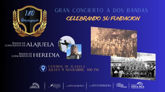 fotos antiguas de las Bandas de Conciertos de Alajuela y de Heredia