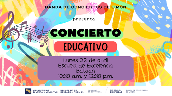 Conciertos Educativos "Escuela La Excelencia" Bataan Matina | Banda de Conciertos de Limón