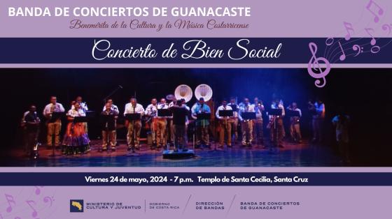 Foto de la Banda de Conciertos con fondo azul y lila