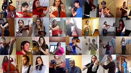 La Orquesta Virtual Iberoamericana se estrenó el 17 de mayo de 2020, interpretando "Alas a Malala"