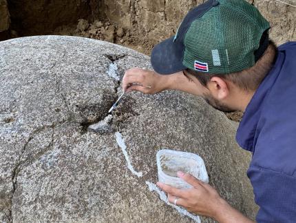 Trabajos forman parte de proceso sistemático de conservación- restauración de esferas de piedra que corresponden a los sitios Patrimonio Mundial. Fotografía: Museo Nacional de Costa Rica