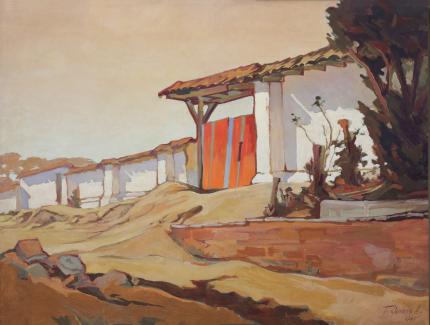 “Portón Rojo”, Teodorico Quirós. Óleo sobre tela. 1945. Colección del MAC. Fotografía: MAC