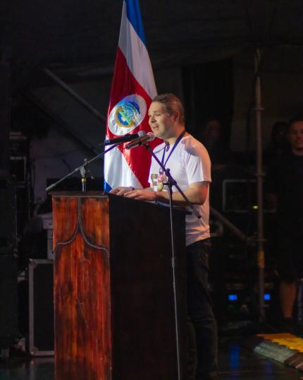 Inauguración contó con palabras de Signe Zeikate, Primera Dama de la República; Jorge Rodríguez Vives, ministro de Cultura y Juventud; Carlos Armando Martínez Arias, alcalde de Nicoya, y Fernando Rojas Araya, director corporativo de Mercadeo del Banco Popular