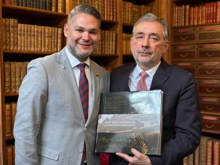 El ministro de Cultura y Juventud de Costa Rica sostuvo una reunión con Gilles Pécout, presidente de la Biblioteca Nacional de Francia