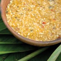 Arroz de maíz  | Recetario de comidas tradicionales cruceñas a base de maíz: https://tinyurl.com/y9hcrpnv | Fotografía Juan Carlos Montero Céspedes.