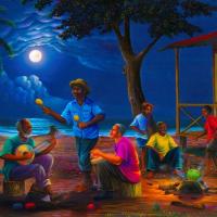 Noche de Calypso, obra del artista limonense Honorio Cabraca. Cortesía del autor.