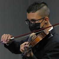 Niño músico del SiNEM León XIII. Fotografía Unidad de Comunicación MCJ