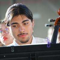 Dylan Monge Cordero es estudiante del Sistema Nacional de Educación Musical (SiNEM) en la sede de Frailes, Desamparados