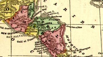 Mapa antiguo de Centroamérica