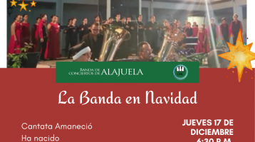 Banda de Alajuela junto a un coro navideño