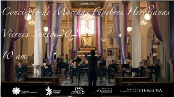 Banda de Conciertos de Heredia tocando en una iglesia