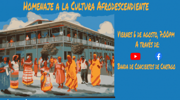 afrocostarricenses con colores vistosos bailando