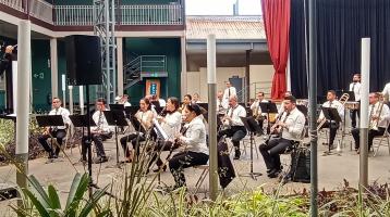 músicos de la BCH en el Centro Cultural Omar Dengo