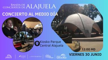 Fotos del Quiosco del parque central de Alajuela y músicos