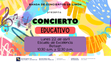 Conciertos Educativos "Escuela La Excelencia" Bataan Matina | Banda de Conciertos de Limón