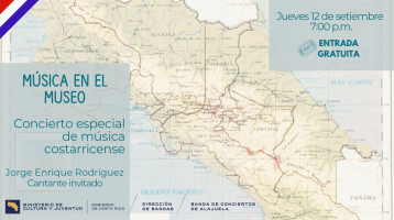 Imagen de mapa de Costa Rica con información del concierto